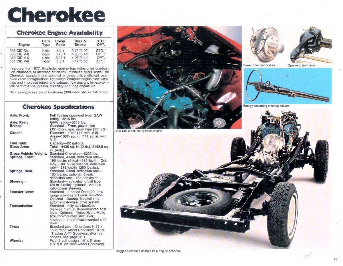 1977 Jeep Cherokee specifications